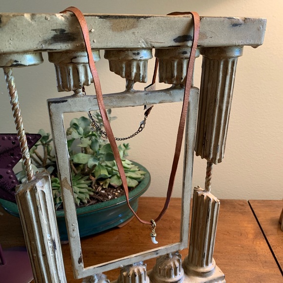 NEW choker or long necklace bone 🦴 charm brown camel leather #peacedbyalise - Picture 8 of 8